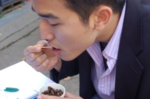 Peter eating bundegi in 2006