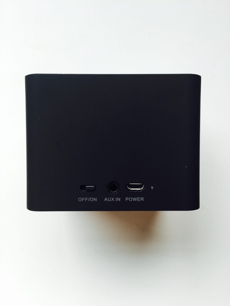 Side of the Anker speaker with ports